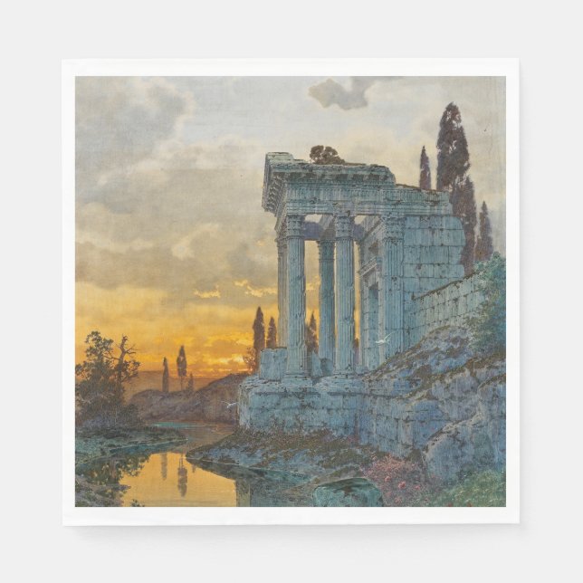 Guardanapo De Papel Visão do Sul da Itália com as antigas ruínas roman (Frente)