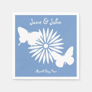 Guardanapo De Papel Visitas e Borboletas em Periwinkle Napkins