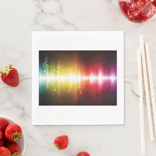 Guardanapo De Papel Visualizador de áudio vibrante de onda sonora do M