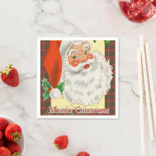 Guardanapo De Papel Vitoriano Papai Noel Retro Natal