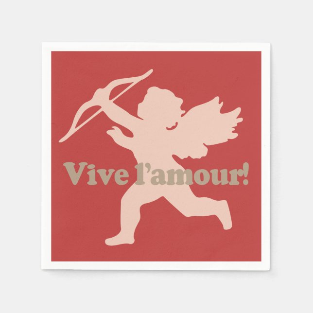 Guardanapo De Papel Vive L'amour Cupid Papel guardanapo (Frente)