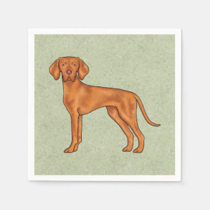 Guardanapo De Papel Vizsla Húngaro Cachorro Ponteiro Cartoon Fofo Verd