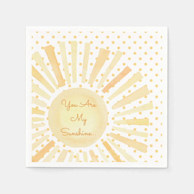 Guardanapo De Papel Você É Minha Cor Branca Amarela Laranja-Sol (Frente)