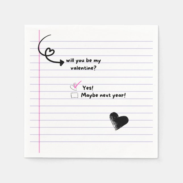Guardanapo De Papel Você Será Meu Namorados Nota Napkins (Frente)