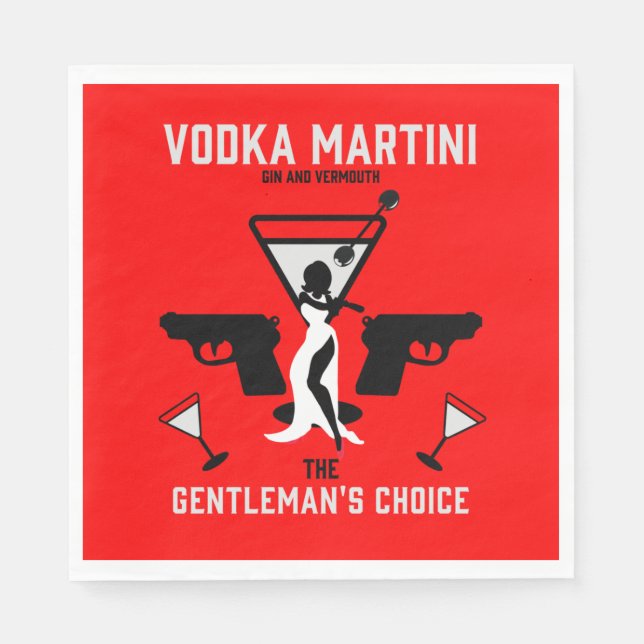 Guardanapo De Papel Vodka Martini Beber Presente (Frente)