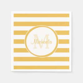 Guardanapo De Papel Vogue Bright Yellow Rugby Strigs e Nome da Parte