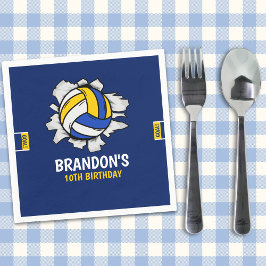 Guardanapo De Papel Volleyball Fun Birthday Boy