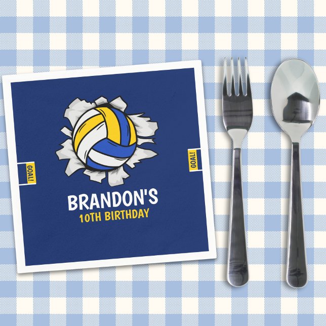 Guardanapo De Papel Volleyball Fun Birthday Boy (Criador carregado)