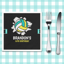 Guardanapo De Papel Volleyball Fun Birthday Boy