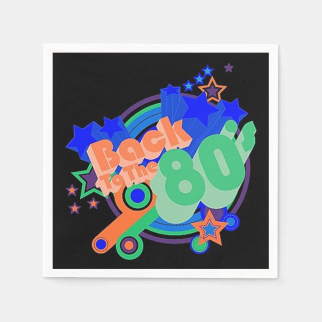 Guardanapo De Papel Voltar Ao Papel De anos 80 Retroativo Do anos 80 (Frente)