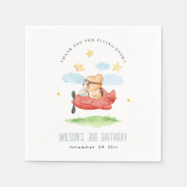 Guardanapo De Papel Voo Bonito Sobre O Avião De Animais Do Urso De Ted