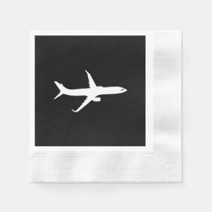 Guardanapo De Papel Vôo branco da silhueta do avião dos aviões