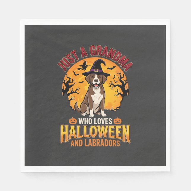 Guardanapo De Papel Vovó de Halloween Labrador Design de Cachorro_1 (Frente)