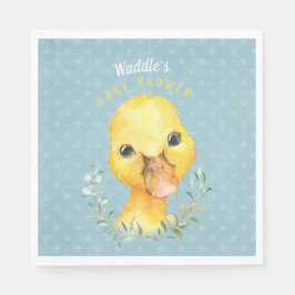 Guardanapo De Papel Waddle McQuackers Cute Duck Chá de fraldas