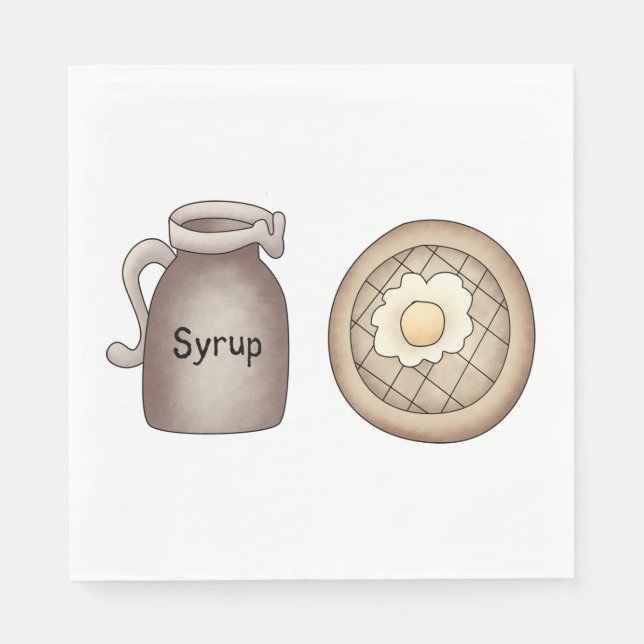 Guardanapo De Papel Waffles And maple Syrup Food Napkins (Frente)