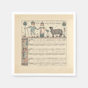 Guardanapo De Papel Walter Crane Baa Baa Ovelha Negra Rima Infantil