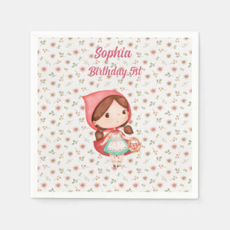 Guardanapo De Papel waltercolor little red riding hood floral wrappin