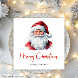 Guardanapo De Papel Warmish Santa Claus Cozy Red Green Holiday Napkin