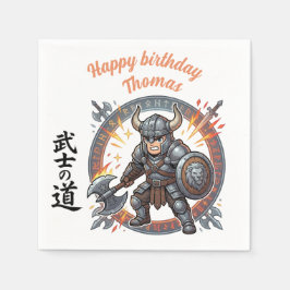 Guardanapo De Papel Warrior Fighter RPG Knight Anime Chibi Birthday