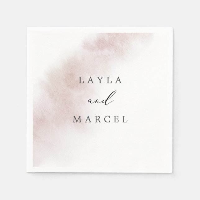 Guardanapo De Papel Wash de Aquarela | Blush Wedding (Frente)