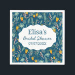 Guardanapo De Papel Water Garden Floral Bridal Shower Cute CUSTOM<br><div class="desc">Perfect cute custom napkin for a fun party! Hand made art for you! Perfect for a bridal shower, bachelorette party, engagement party, or birthday. FULLY CUSTOMIZABLE! Click on “Personalize” above to edit the text. Click "edit using design tool" to adjust the fonts, colors and placements. Everything can be personalized. THANK...</div>