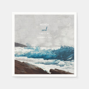 Guardanapo De Papel Watercolor Beach Ocean Ong Casamento Monograma