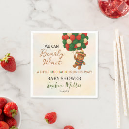 Guardanapo De Papel Watercolor Bear Baby Shower Fiesta