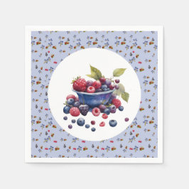 Guardanapo De Papel Watercolor Berry Sweet Blueberries Baby Shower