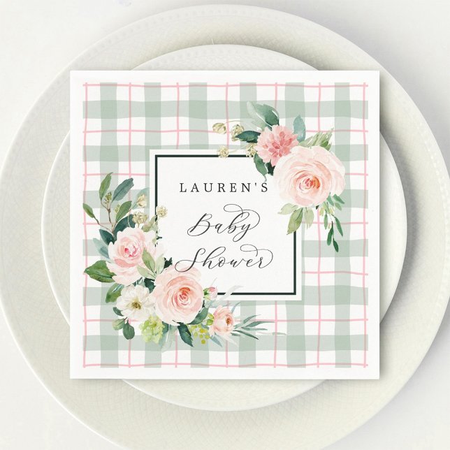 Guardanapo De Papel Watercolor Bloom | Chá de fraldas de Xadrez (Criador carregado)