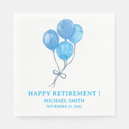 Guardanapo De Papel Watercolor Blue Balloons - Partido para Reforma em