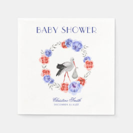 Guardanapo De Papel Watercolor Blue Floral Wreath Winter Napkins