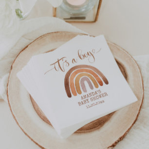 Guardanapo De Papel Watercolor Boho Modern Rainbow É um Menino