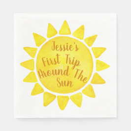 Guardanapo De Papel Watercolor Boho primeiro aniversario Napkins - Pri