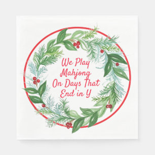 Guardanapo De Papel Watercolor Christmas Wreath MAHJONG