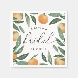 Guardanapo De Papel Watercolor Citrus Bridal Shower | Orange Summer