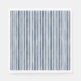 Guardanapo De Papel Watercolor Coastal Seascape Blue Striped Wedding 