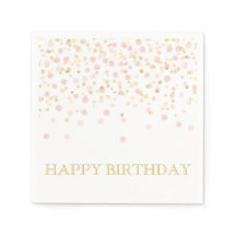 Watercolor Confetti Happy Birthday Elegant Chic