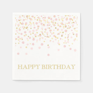 Guardanapo De Papel Watercolor Confetti Happy Birthday Elegant Chic