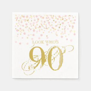 Guardanapo De Papel Watercolor Confetti Olha Quem É 90 Elegante Aniver