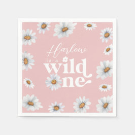 Guardanapo De Papel Watercolor Daisy Wild One Girl é o primeiro aniver