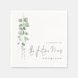 Guardanapo De Papel Watercolor Eucalyptus Feliz Futuro Nome da Sra
