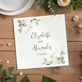 Guardanapo De Papel Watercolor Eucalyptus Greenery Casamento Napkins
