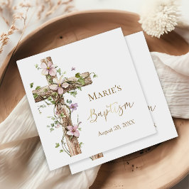 Guardanapo De Papel Watercolor Floral Holy Cross Baptism