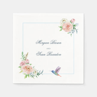 Guardanapo De Papel Watercolor Floral Hummingbird Seersucker Wedding