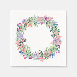 Guardanapo De Papel Watercolor Floral Wreath Paper Napkins