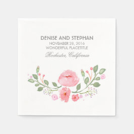 Guardanapo De Papel Watercolor Flowers Casamento Romântico