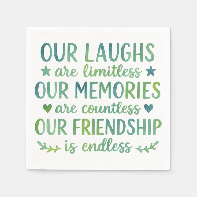 Guardanapo De Papel Watercolor Friendship Quote (Frente)