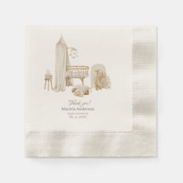 Guardanapo De Papel watercolor Gênero chá de fraldas neutro de Boho Nu