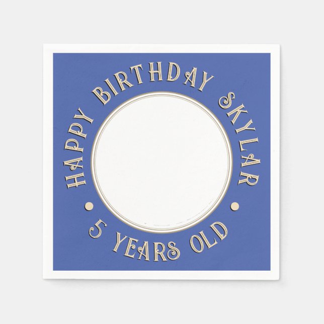 Guardanapo De Papel Watercolor Goose Birthday Custom Children's Blue (Frente)