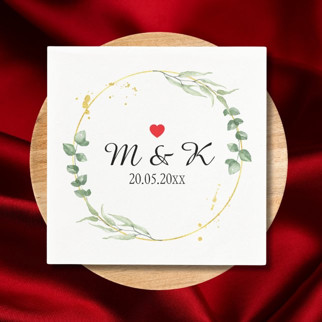 Guardanapo De Papel Watercolor Greenery Wedding (Watercolor Greenery Wedding Napkins)